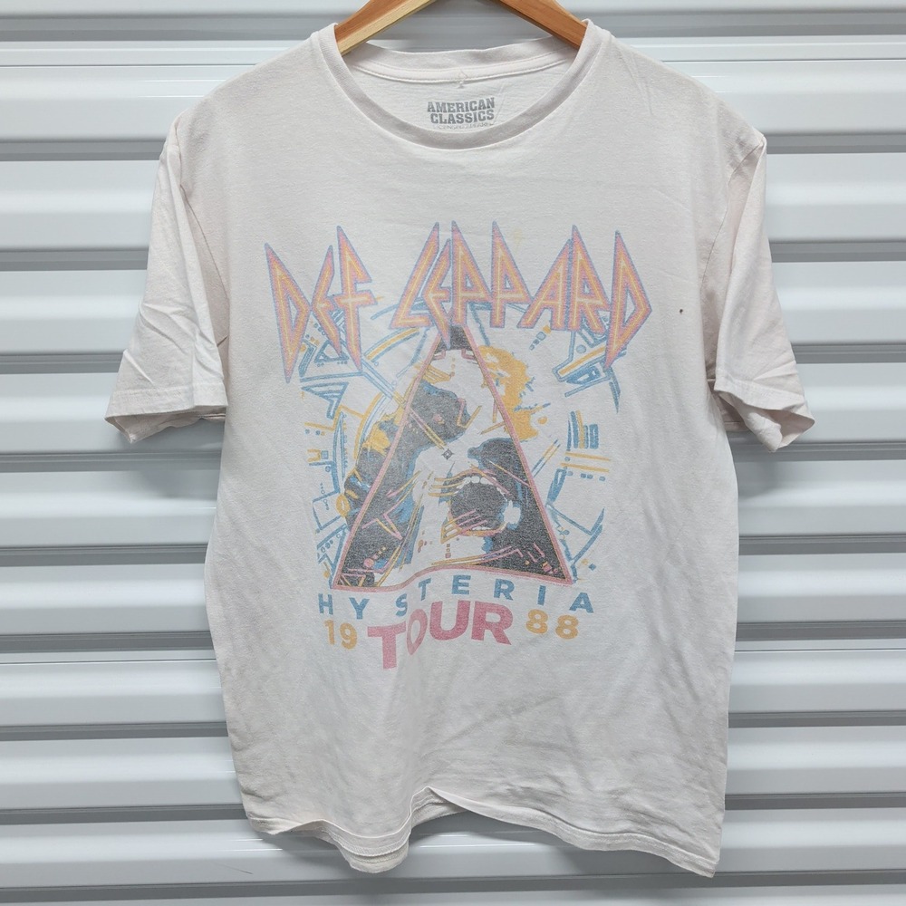 American Classics Def Leppard Hysteria 88 Tour Shirt Medium White Graphic Tee